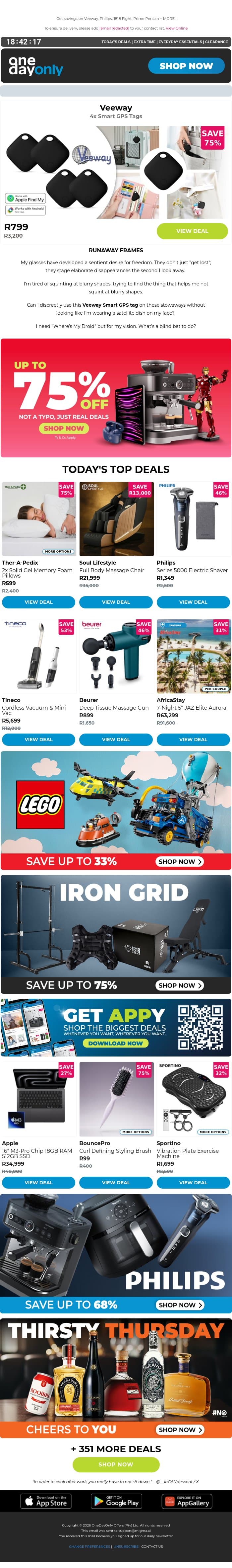 Big deals? Gimme more! 🤩 email from Odo screenshot