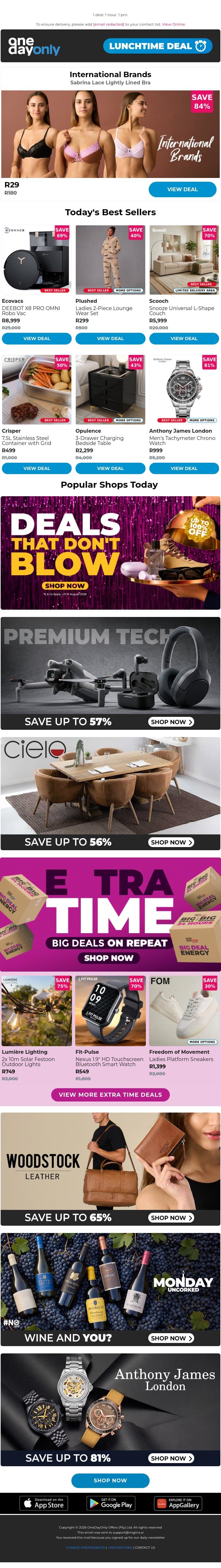 R29: That’s a barely-there price! 😱 email from Odo screenshot