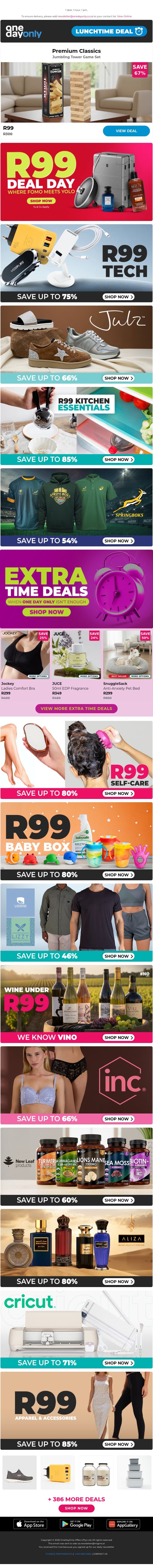 Stack ‘em high for R99 🧱 email from Odo screenshot
