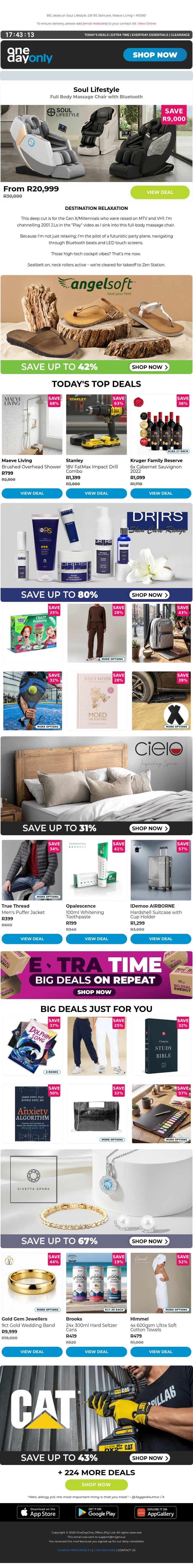 Extra, extra: Up to 80% OFF 📰 email from Odo screenshot