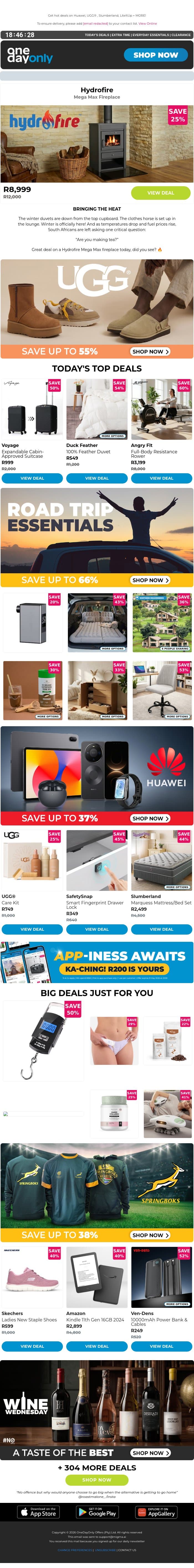 Up to 72% OFF? That’s fire 🔥 email from Odo screenshot