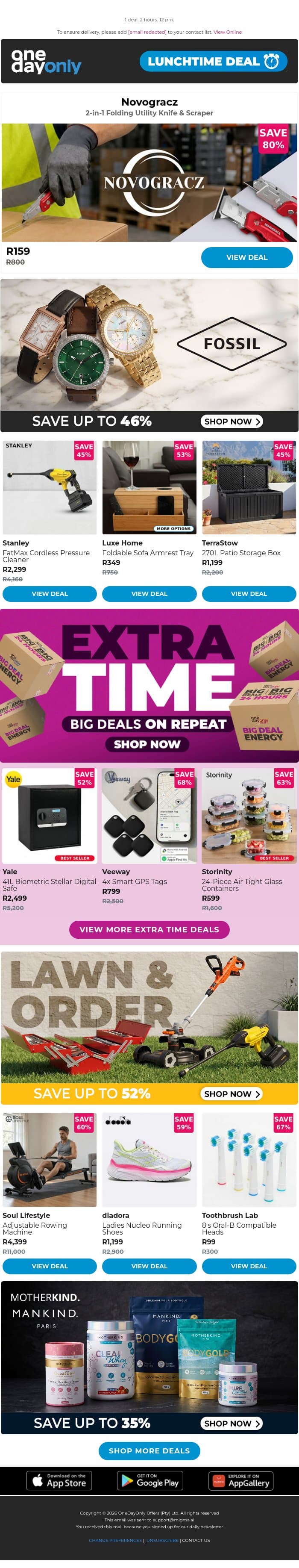 We slashed this price by 80% 😮‍💨 email from Odo screenshot