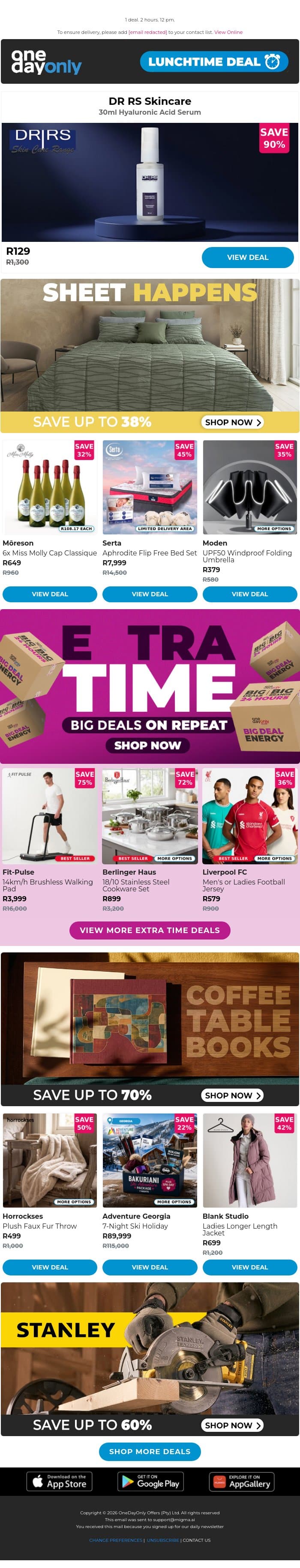 90% OFF never gets old 💆 email from Odo screenshot