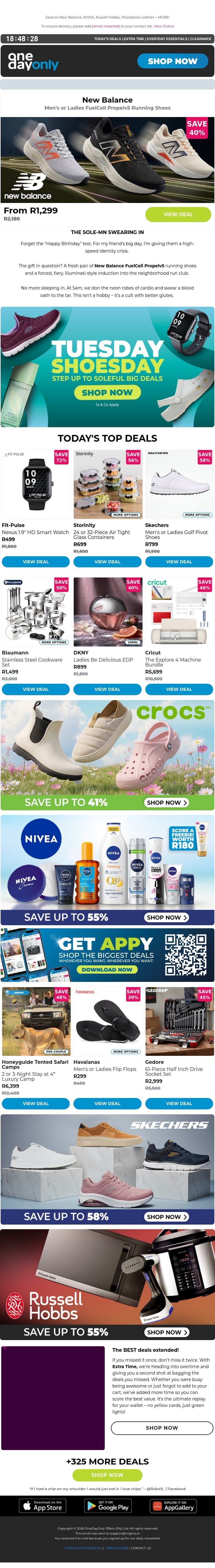 Up to 86% OFF for Tuesday Shoesday 👟 email from Odo screenshot