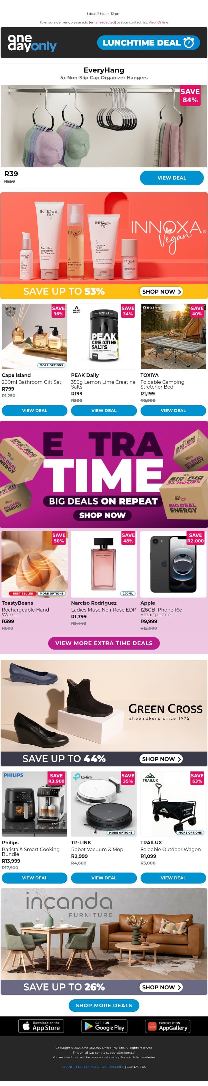 No cap: 5 for R39 is legendary 🧢 email from Odo screenshot