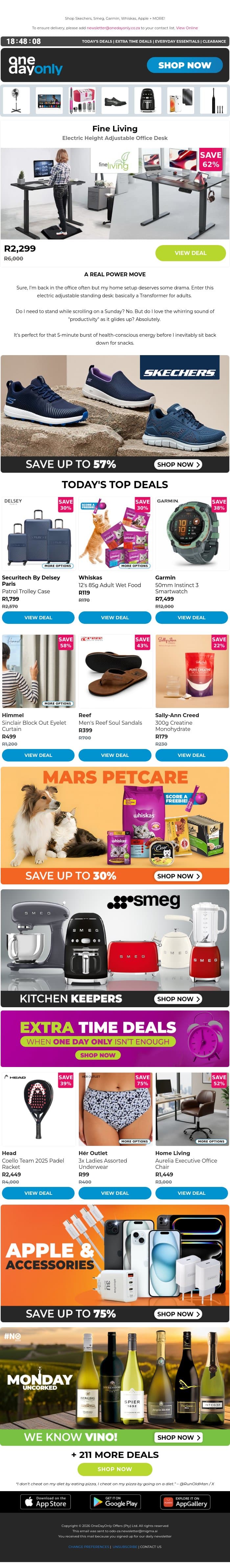 Up to 75% OFF to start the week 🗓️ email from Odo screenshot