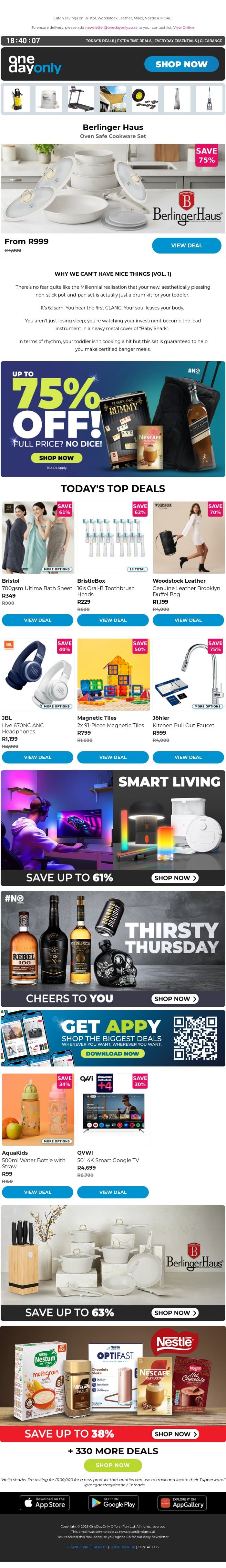 Up to 75% OFF | The deals don’t lie 💅🏽 email from Odo screenshot
