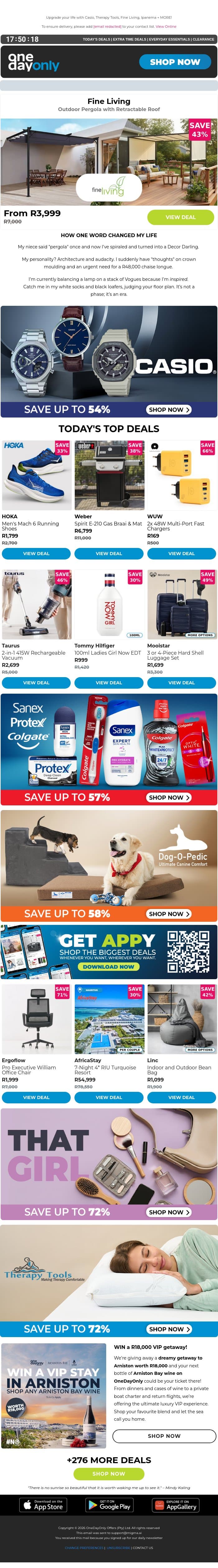 Ladies and gentlemen… the weekend deals 💸 email from Odo screenshot