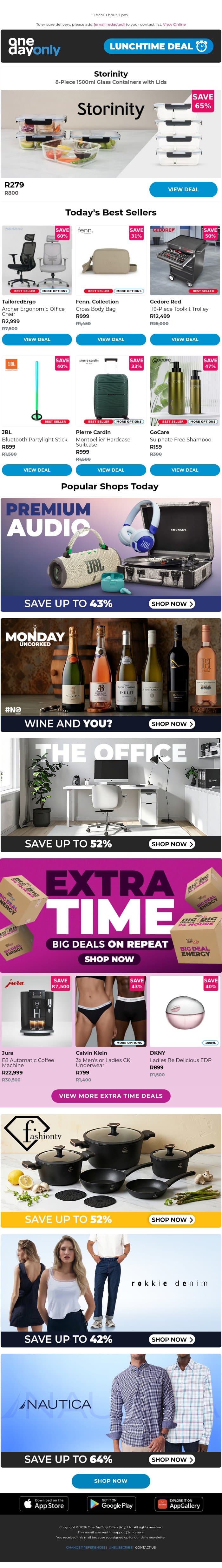 65% OFF? Contain your excitement! 😬 email from Odo screenshot