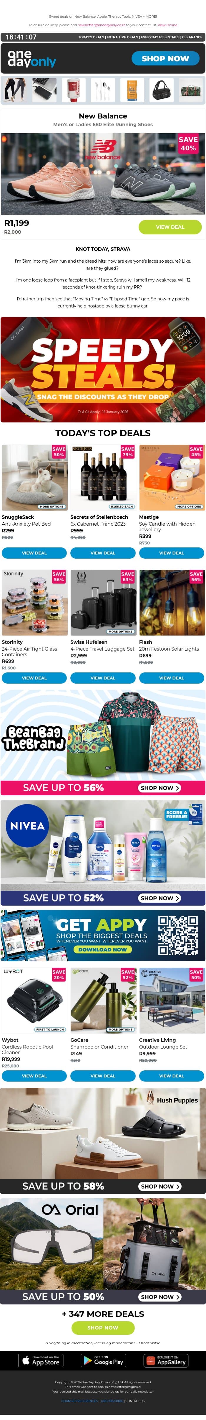 Up to 79% OFF for the Speedy Steals finale 🏎️ email from Odo screenshot
