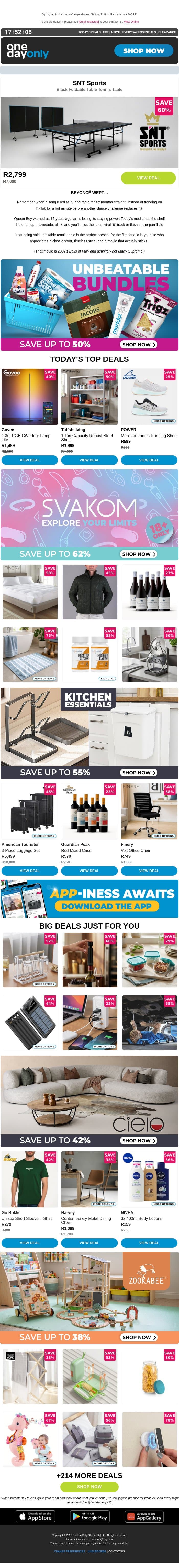 Up to 78% OFF is a Saturday treat 🍫 email from Odo screenshot