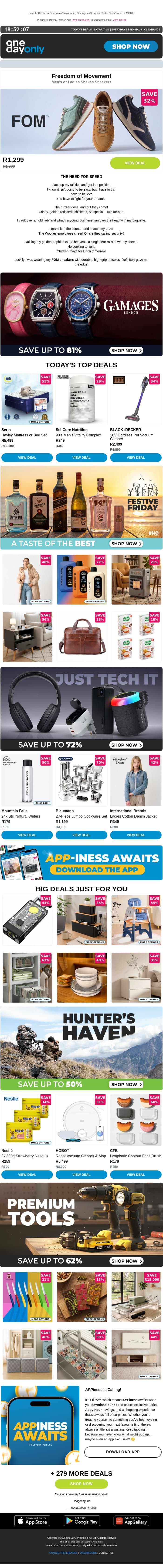 Up to 81% OFF? Sneaky 😏 email from Odo screenshot