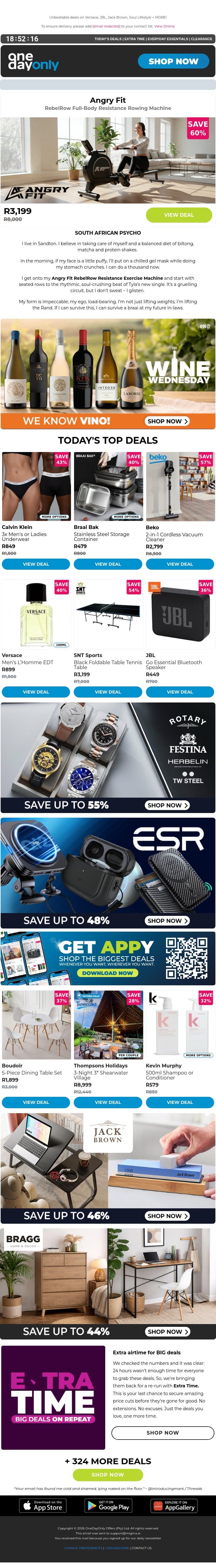 Up to 84% OFF for the midweek vibe 😎 email from Odo screenshot