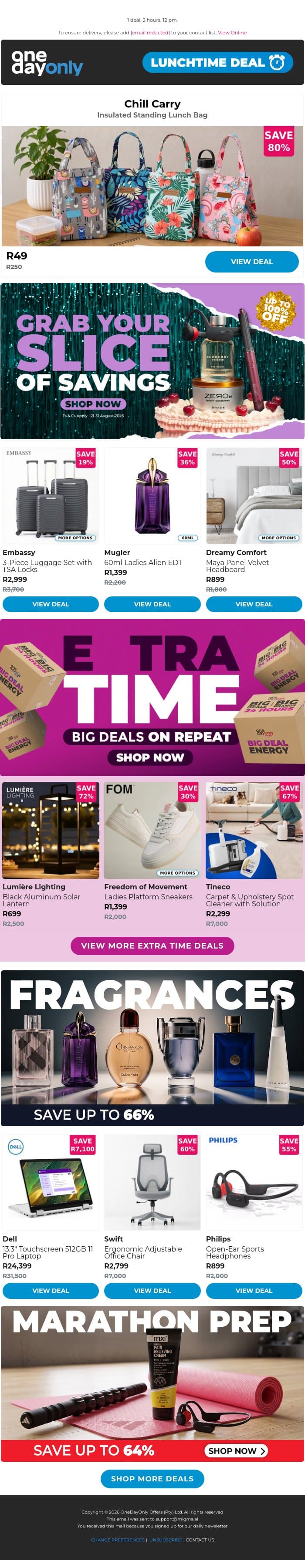 80% OFF is in the bag! 💰 email from Odo screenshot