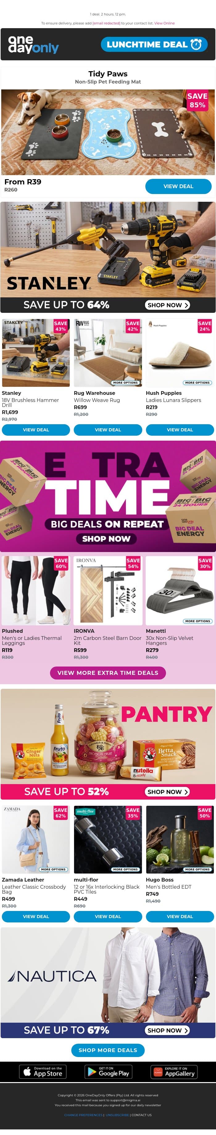 This paw-fect deal is just R39! 🐾 email from Odo screenshot