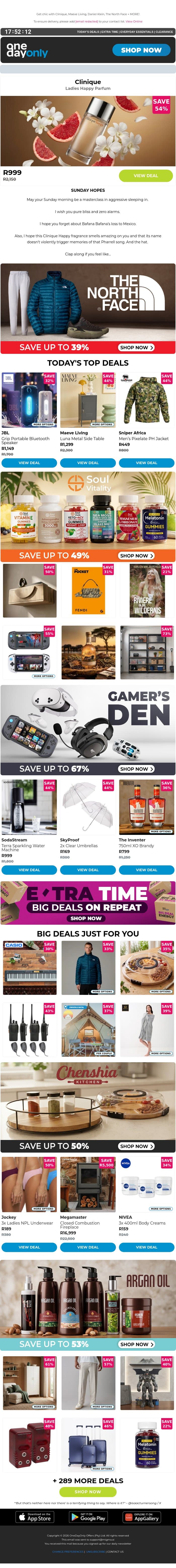 Up to 82% OFF? Eat this up 🥞 email from Odo screenshot