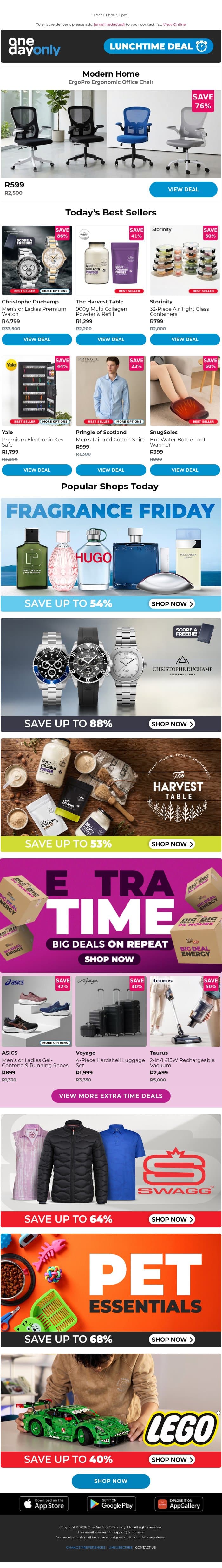 76% OFF? You might wanna sit down for this 🪑 email from Odo screenshot