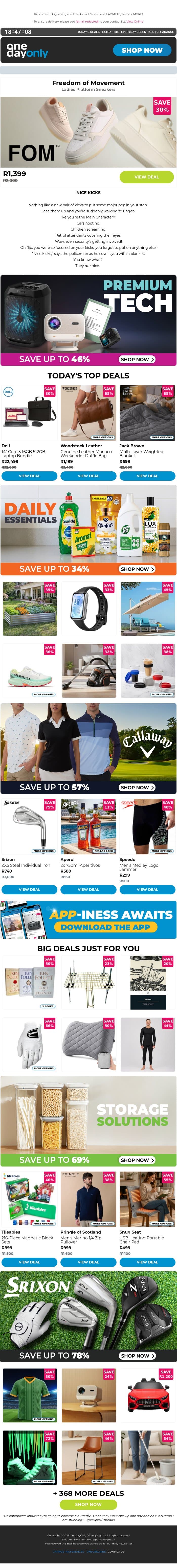 Up to 84% OFF? App-solutely nuts! 🤪 email from Odo screenshot