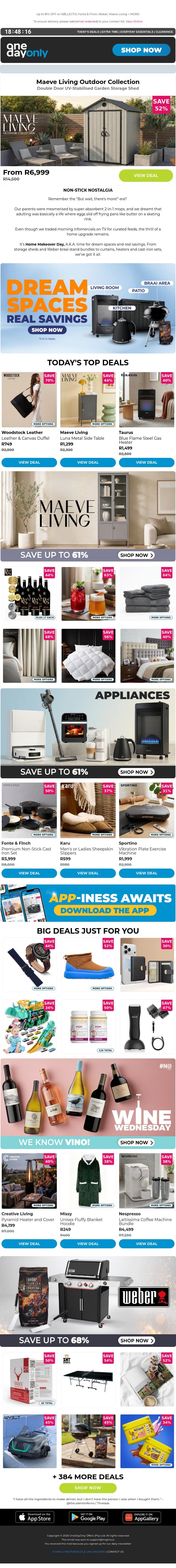 Your home’s glow up, for less 🤩 email from Odo screenshot