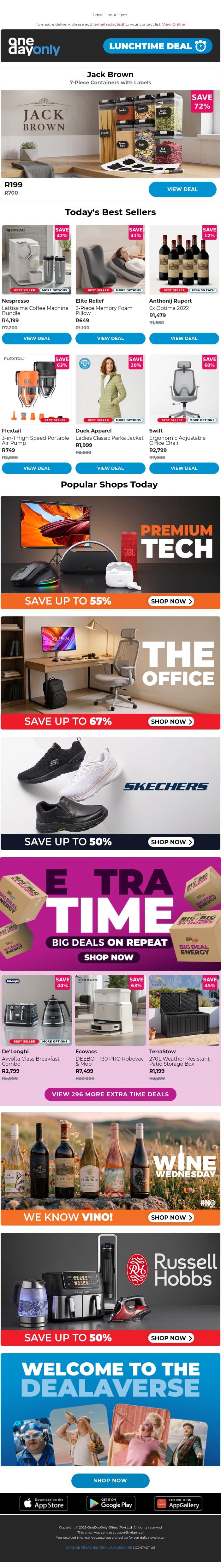 72% OFF? Seal the deal! 🥕 email from Odo screenshot