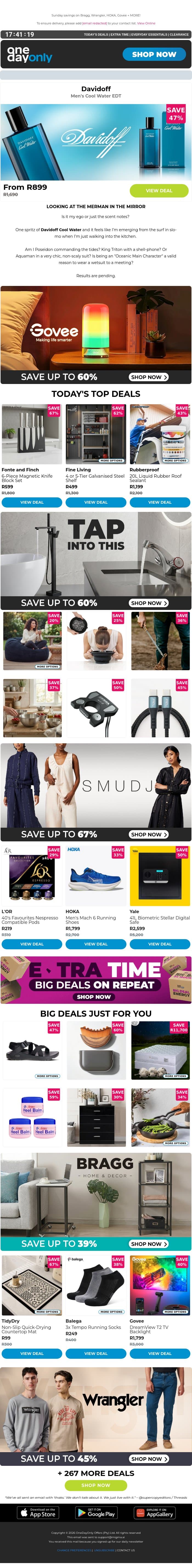 Up to 80% OFF! The party’s still on 😎 email from Odo screenshot