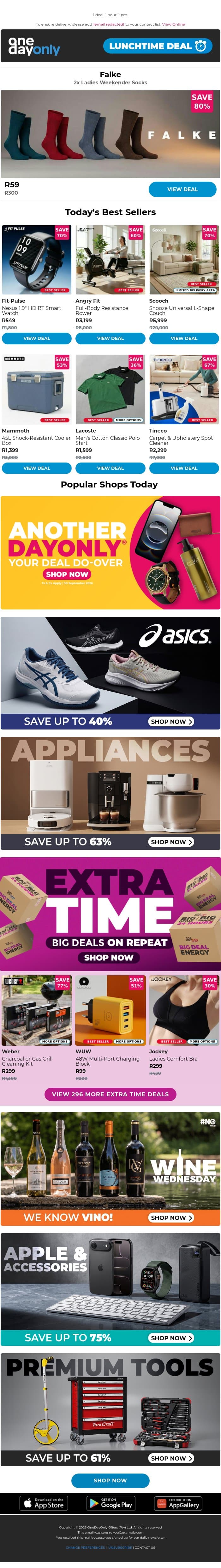 A R59 deal to knock your socks off! 💥 email from Odo screenshot