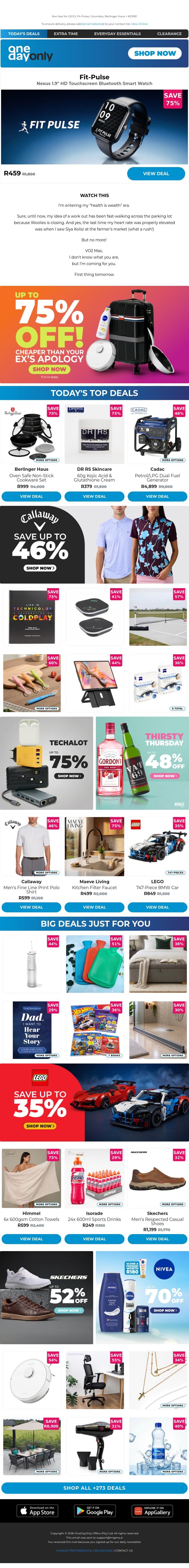 Up to 75% OFF? Watch you waiting for? ⌚ email from Odo screenshot