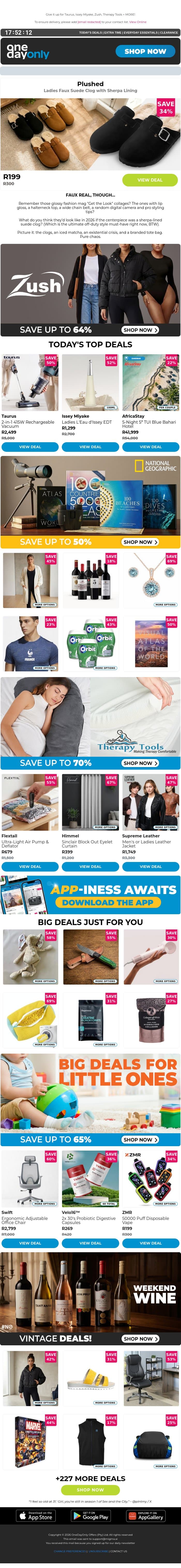 Up to 78% OFF for a winning weekend 🤩 email from Odo screenshot