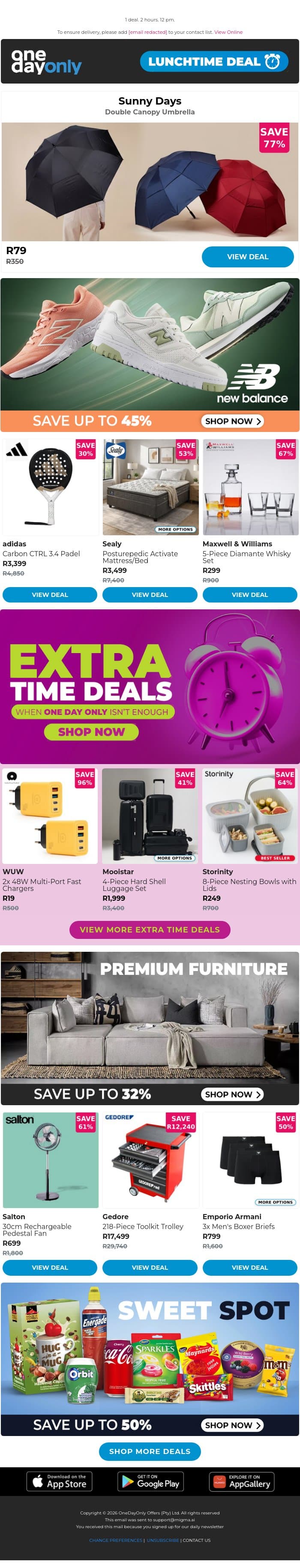 We’ve got you covered for R79 ☂️ email from Odo screenshot