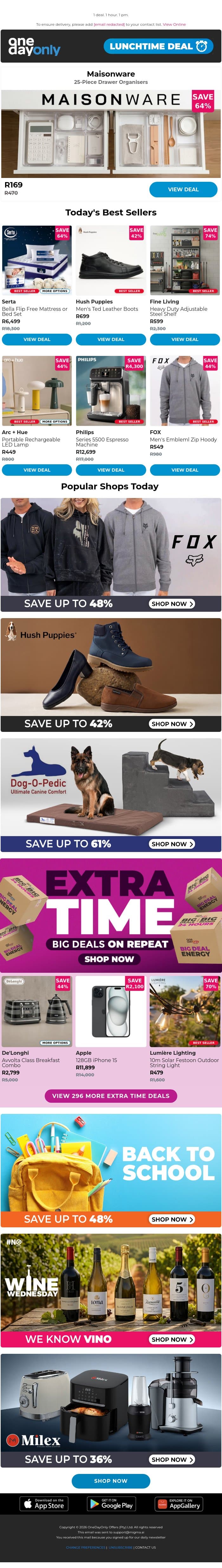 We organised you a 64% discount 😎 email from Odo screenshot