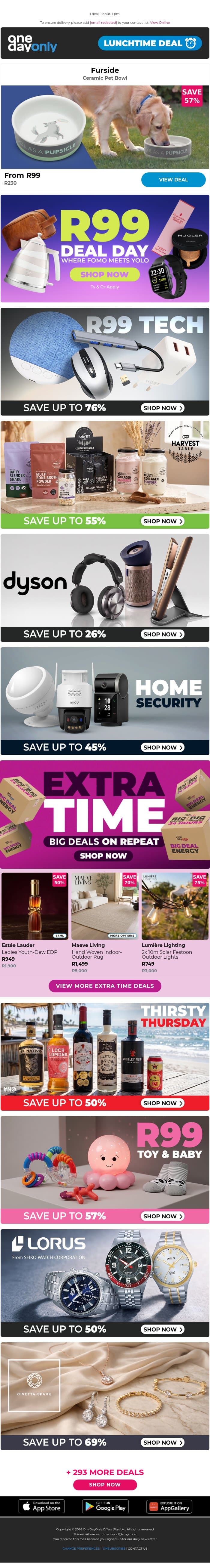 Who let this R99 deal out? 🐕 email from Odo screenshot
