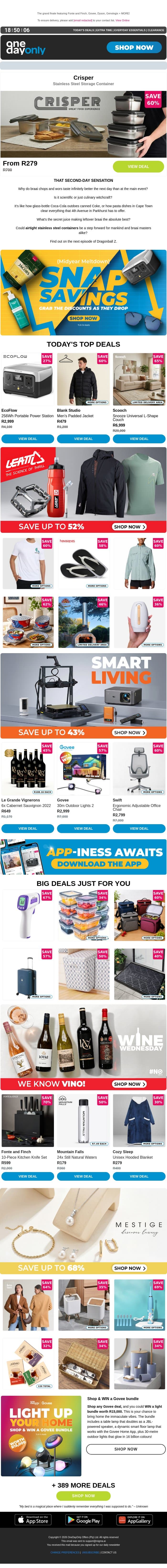 Up to 81% OFF: Gone in a snap ⚡ email from Odo screenshot