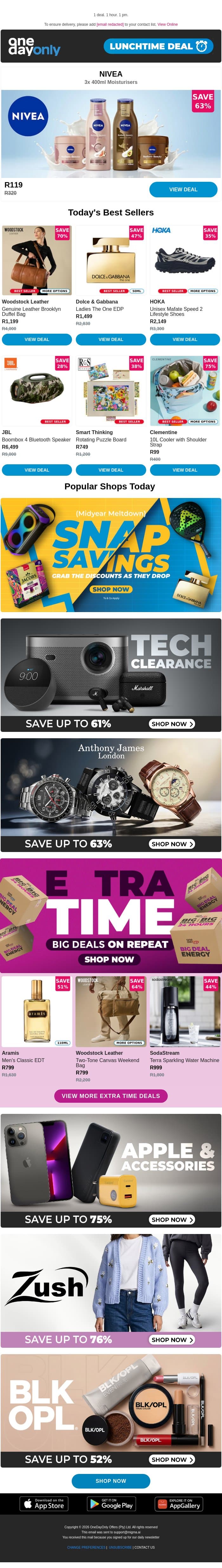 63% OFF? Now that’s radiant 🌟 email from Odo screenshot