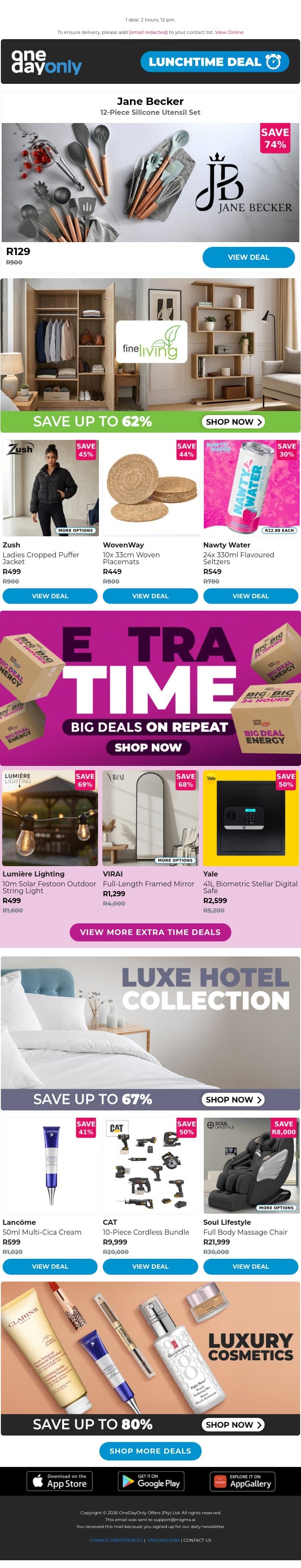 74% OFF? We’re cooking now 👨🏽‍🍳 email from Odo screenshot