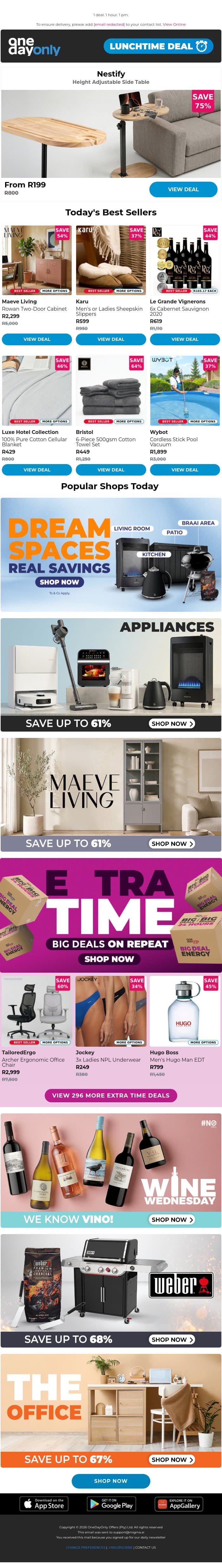 75% OFF to level up your space 🪜 email from Odo screenshot