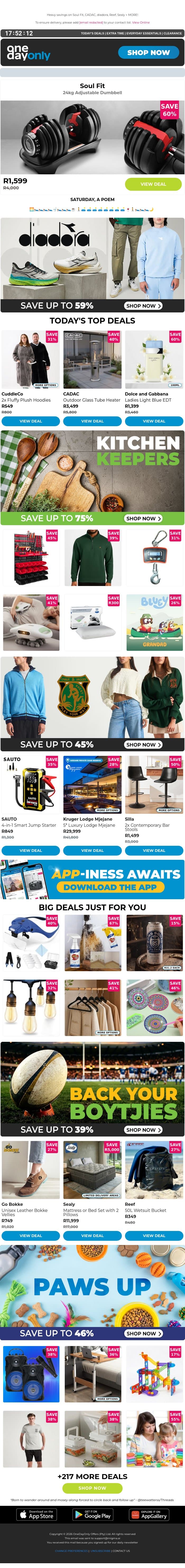 Up to 78% OFF? Weight a minute! 🏋️ email from Odo screenshot