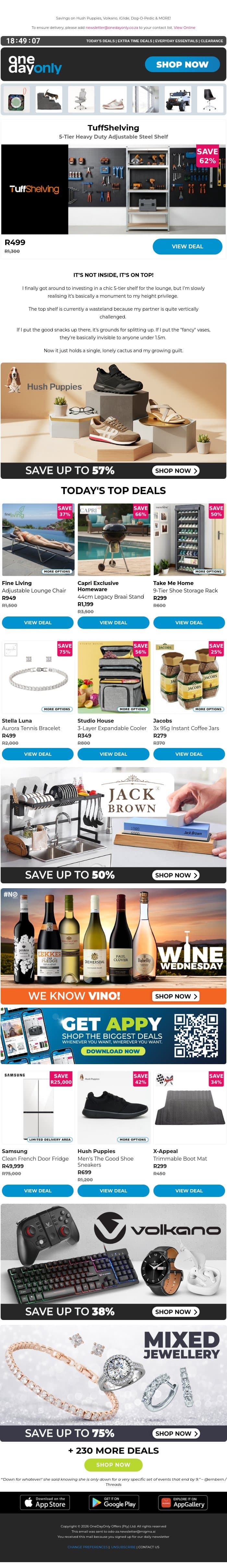 Up to 75% OFF goes HARD! 🤩 email from Odo screenshot