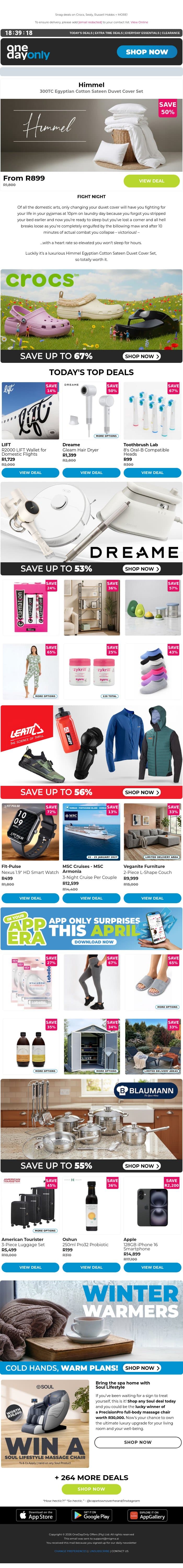 Up to 86% OFF? You better click quick! 💥 email from Odo screenshot