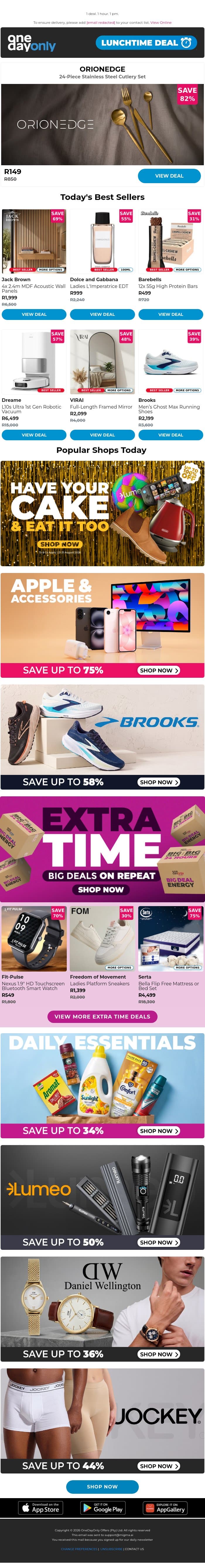 82% OFF? That’s a steel! 🍴 email from Odo screenshot