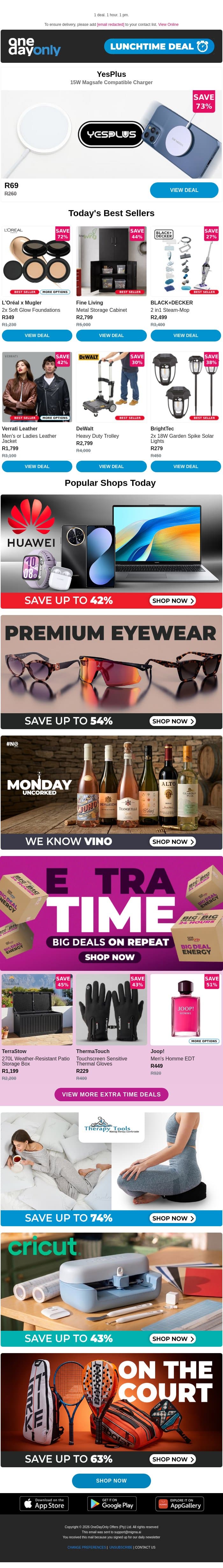 This R69 deal just sticks 🧲 email from Odo screenshot