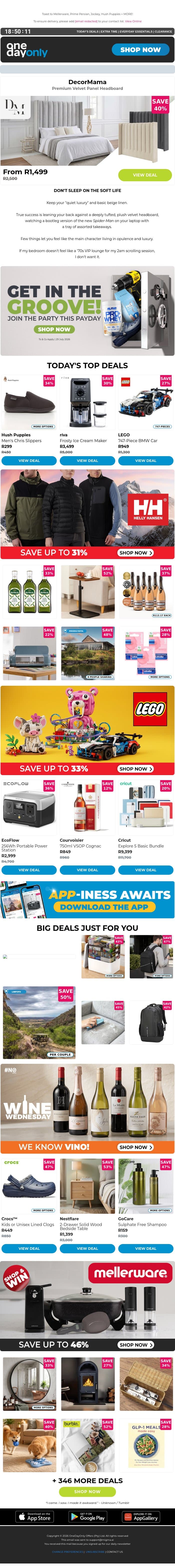 The party ends with up to 85% OFF 😮‍💨 email from Odo screenshot