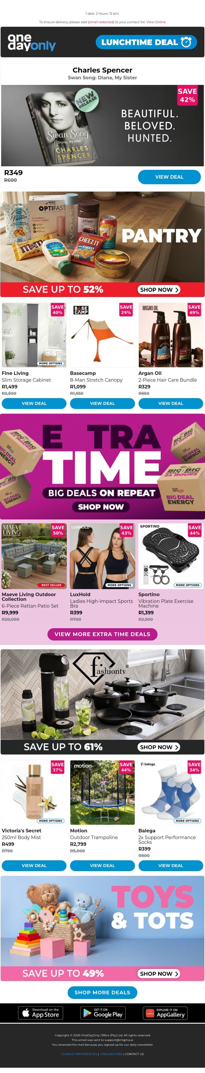 Royal-tea for R349? Read up! 👀 email from Odo screenshot