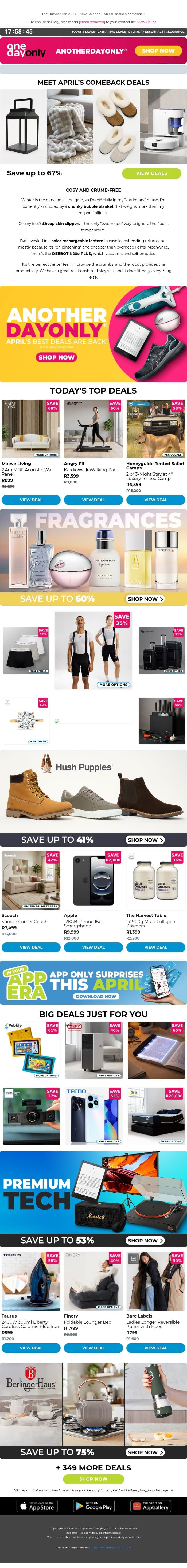 Up to 82% OFF for AnotherDayOnly 💫 email from Odo screenshot
