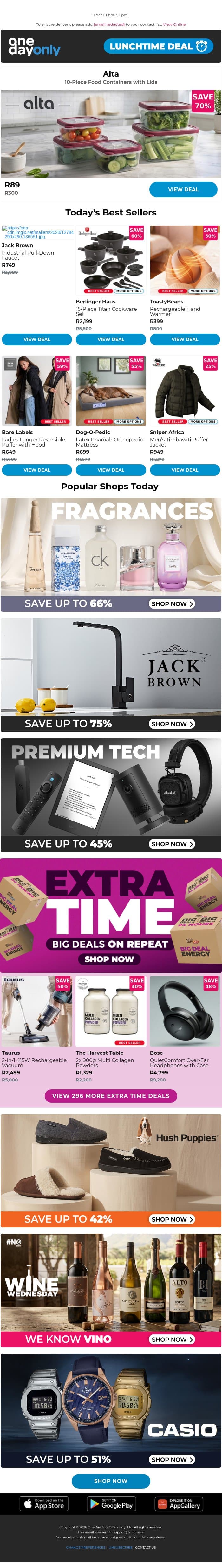 Here’s 70% OFF, don’t blow your lid 😤 email from Odo screenshot