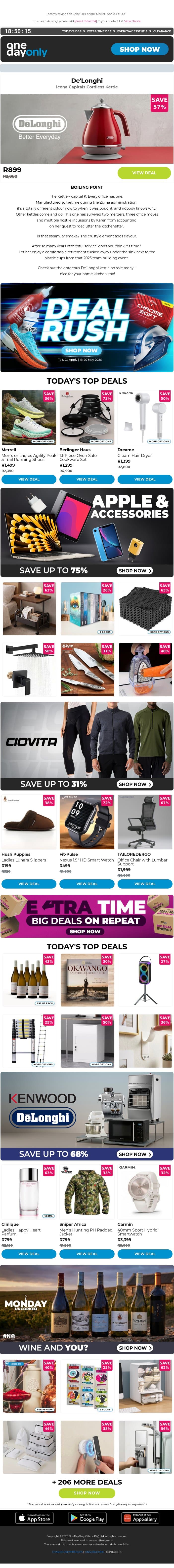 Up to 75% OFF? What a rush! 💨 email from Odo screenshot