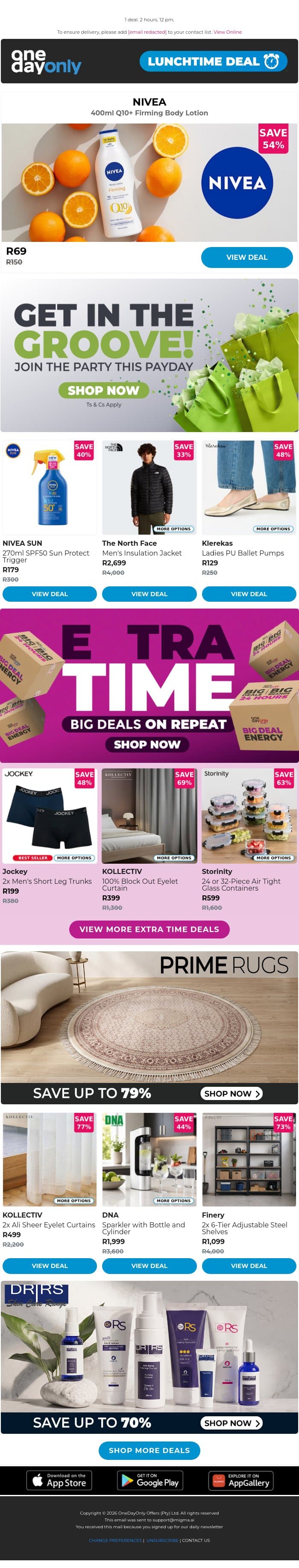 R69? Glow on, treat yourself! ✨ email from Odo screenshot