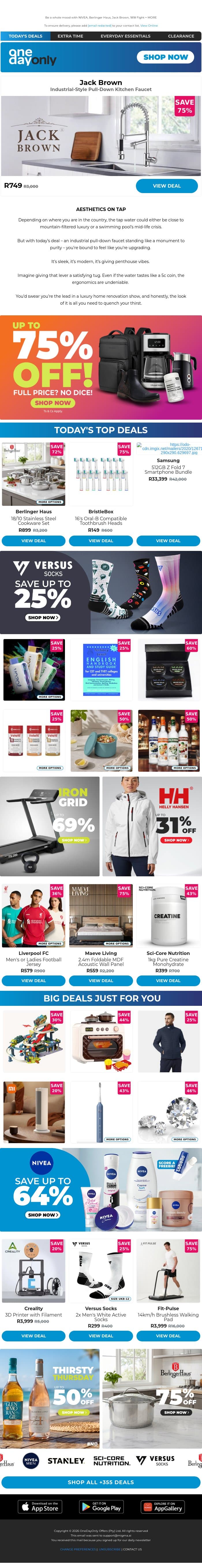 Up to 75% OFF Day hits different 🎵 email from Odo screenshot