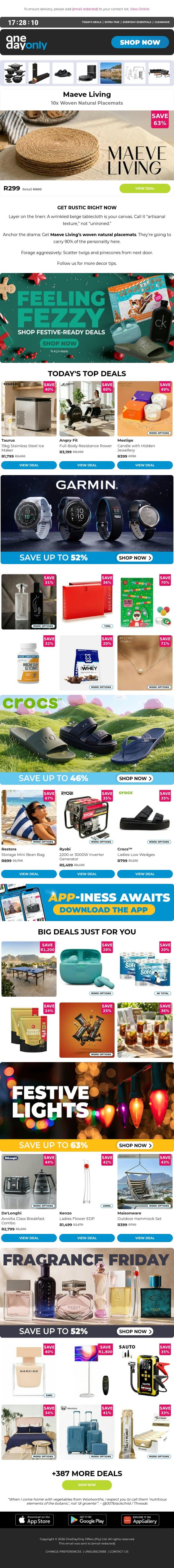 Up to 81% OFF? That’s a feast! 😋 email from Odo screenshot