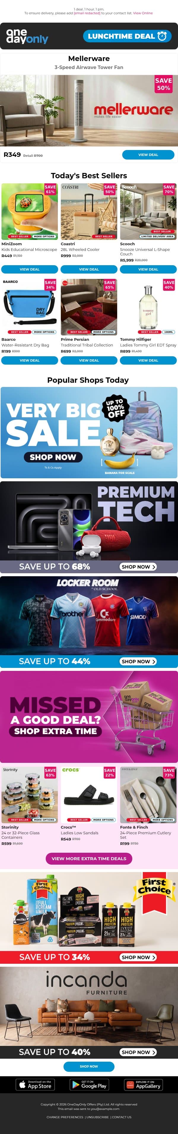 50% OFF? We’re a fan 😎 email from Odo screenshot