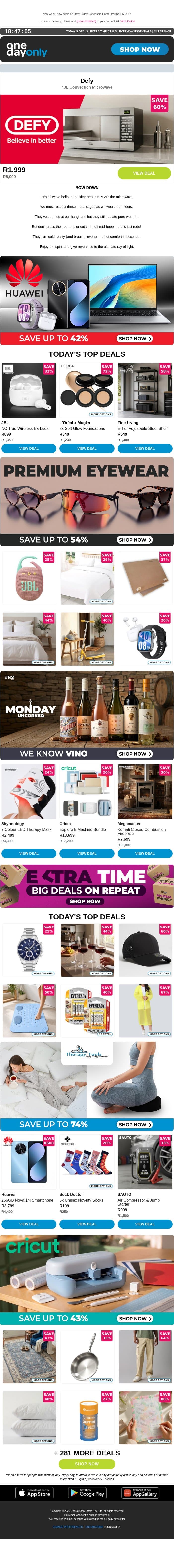 Up to 80% OFF? That’s a Monday marvel 🦸🏽‍♀️ email from Odo screenshot